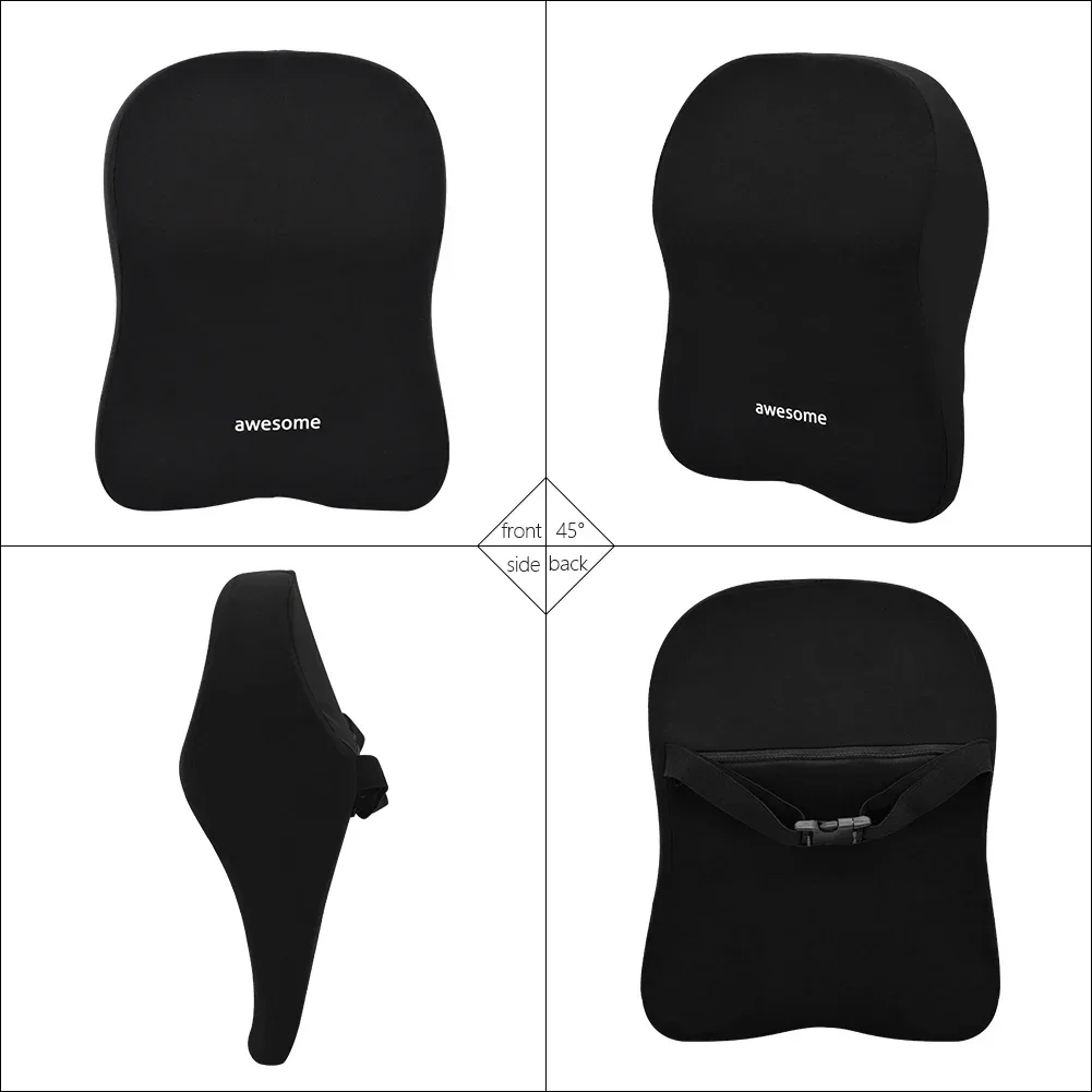 Car Lumbar Pillow Car Lumbar Back Support Headrest Neck Pillow Memory Foam Soft Neck Pillows Cushion Car Seat Cushion