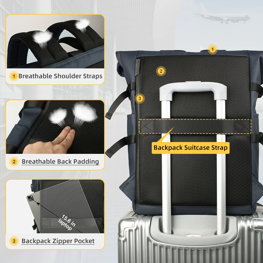 حقيبة ظهر HK كبيرة مقاس 15.6 بوصة للرجال، مصممة لل...