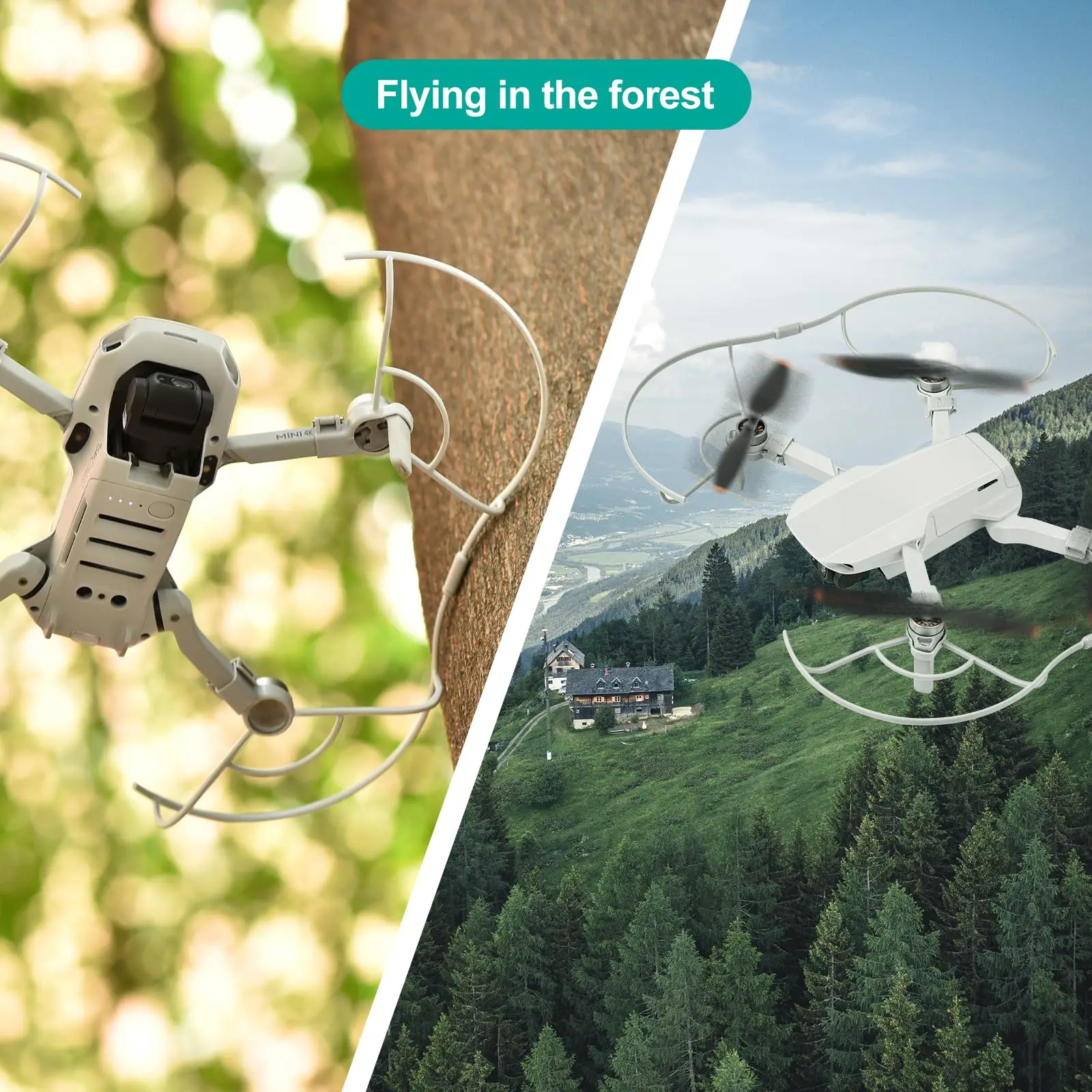 Protection Hélices Drone DJI Mini 4K/Mini 2 SE - 360° Sécurité