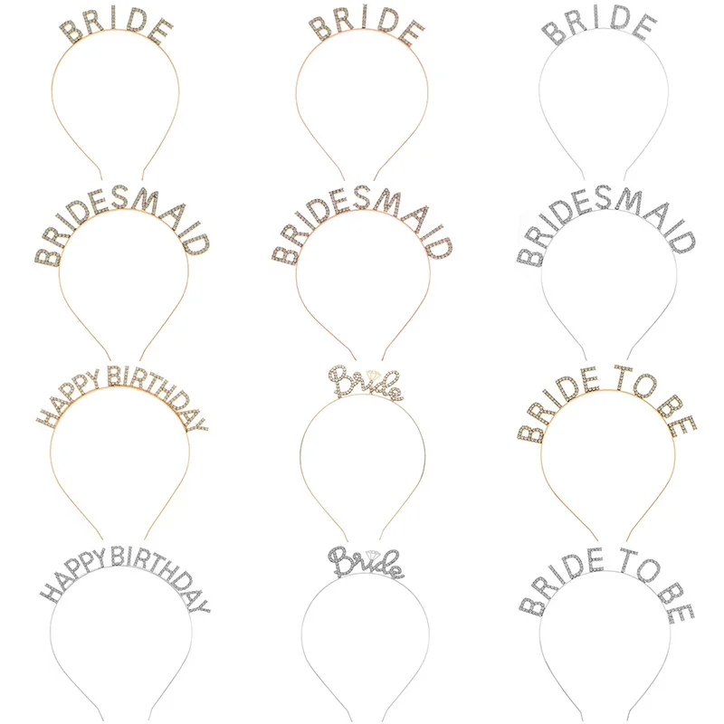 Alphabet hair bands Birthday Bride Masquerade Bridal Headdress Women Alloy Hair Accessories Hair Jewelry Headpiece Headwear Gift bridal hair accessories hair accessories