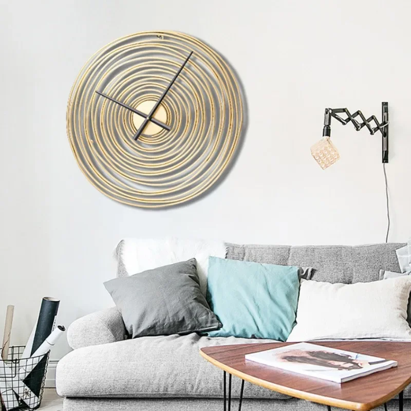 Nordic Large Wall Clock Modern Round Metal Silent Wall Decor Watch Indoor Kitchen Living Room Home Office Decoration Wall Clocks - 3