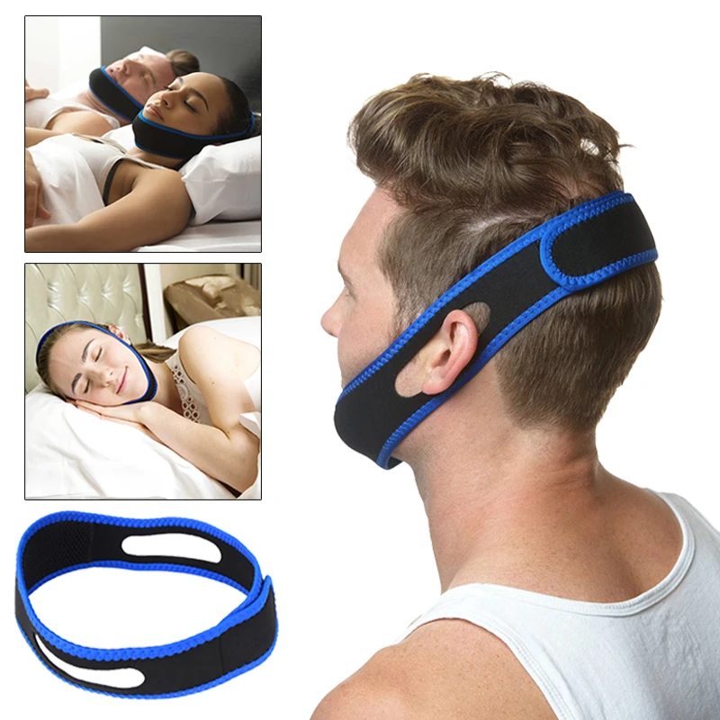 Anti Snoring Band 1PC CPAP Anti Snore Chin Strap Stop Snoring Sleeping Aid Adjustable Sleep Apnea Chin Support Straps Health Care