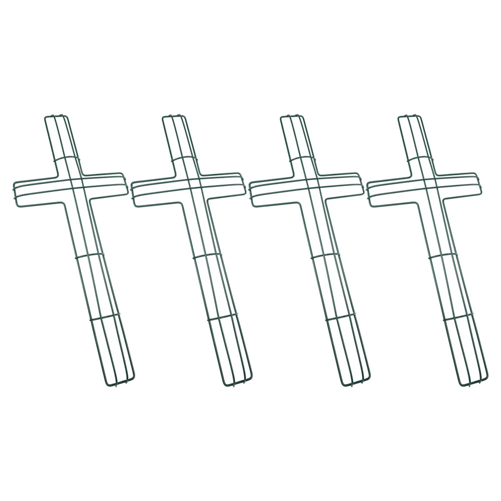 

4 Pcs Cross Garland DIY Flower Garlands Frame Wreath Supplies Plant Decor Making Tool Rings Floral Hanging Stand Wedding