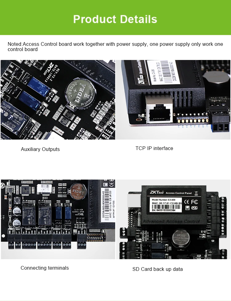 ZKTeco-Painel de Controle de Acesso, TCP/IP, Porta Única, Gerenciamento de Conferências, C3-100, C3-200, C3-400