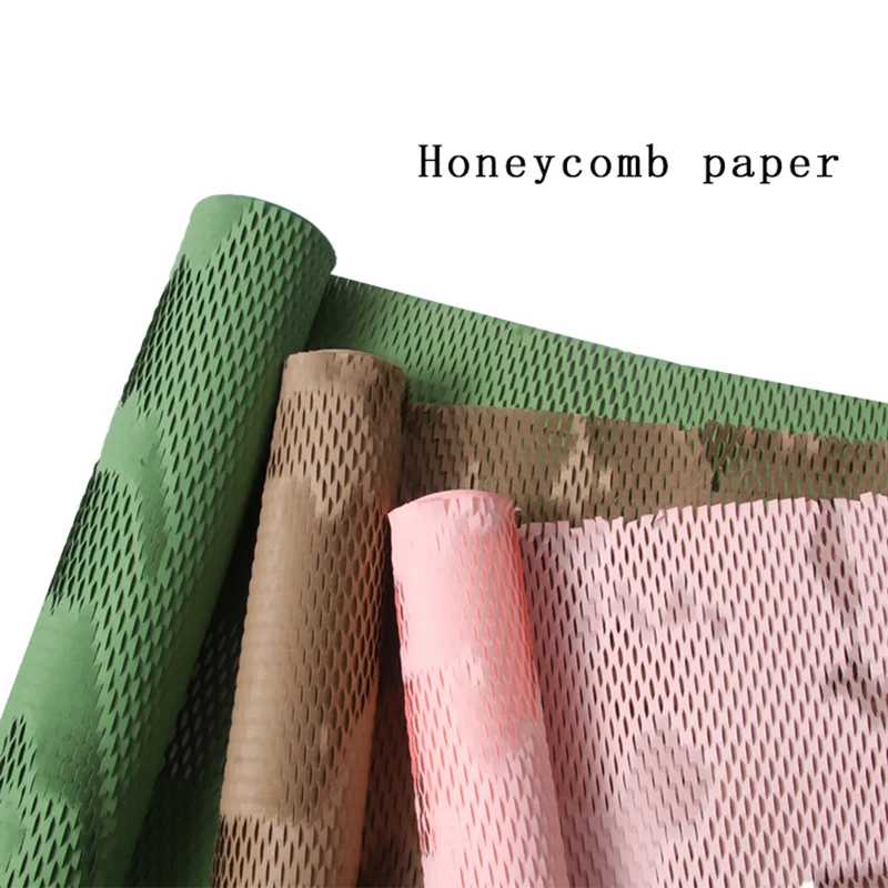 1/3/9M Honeycomb Cushioning Wrap Roll Moving Shipping Packaging Gifts Recyclable Honeycomb Paper Supplies Bubble Paper Wrapp honeycomb paper wrap