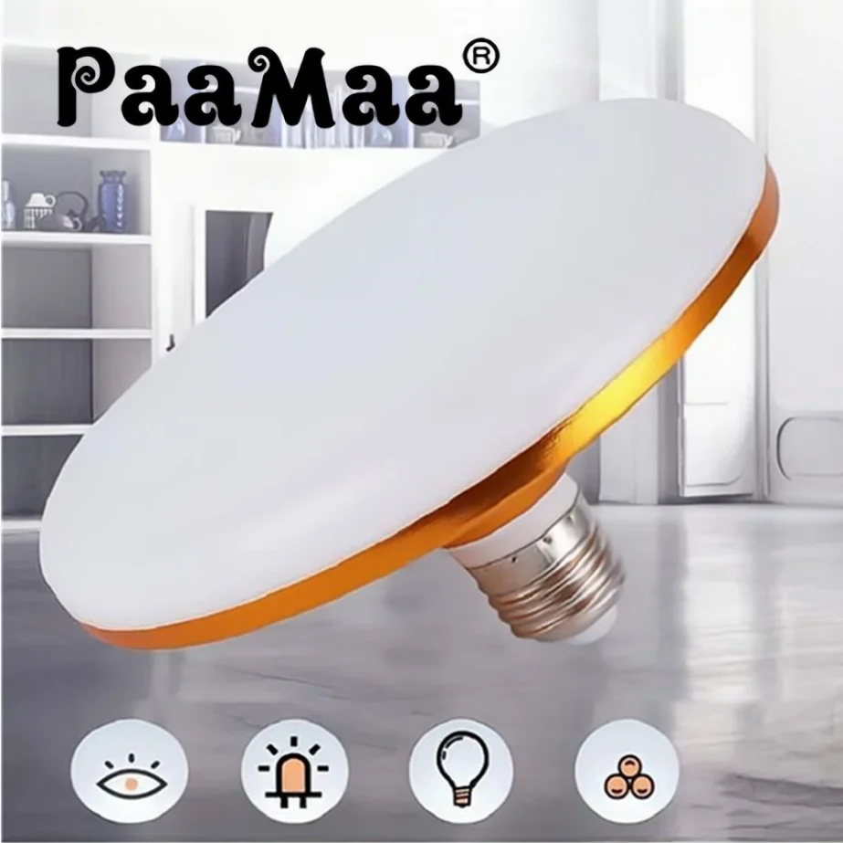 LED Bulb AC 220V E27 Base Household Energy Saving Lamp 12W 15W 40W 60W Indoor Lighting Flying Saucer Light 3500K Ceiling Lamp