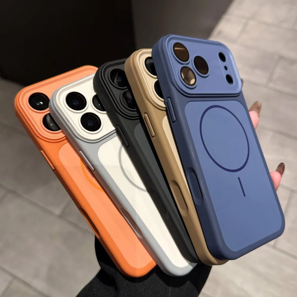 Rugged Armor Shockproof Matte Case with Magnetic Lens Protection Cover