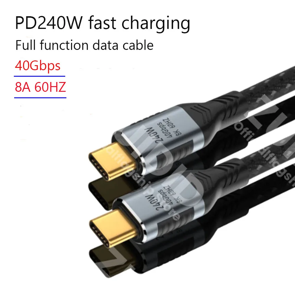 Кабель USB 4,0 PD240W 5A для быстрой зарядки, кабель USB Type-C, 40 Гбит/с