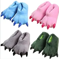 Autumn Winter Children Home Shoes Dinosaur Paw Shoes Cartoon Animal Cotton Baby Boy Girl Stitch Slippers Anime Pajamas Shoes