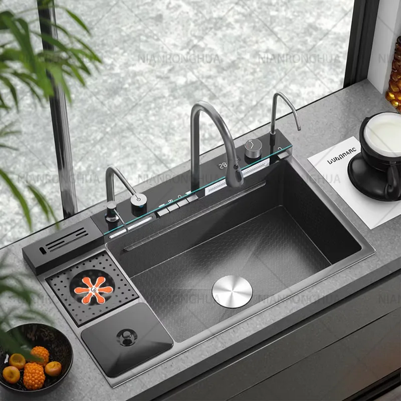 304 Stainless Steel Kitchen Sink Single Bowl Wash Basin Home Sinks Topmount Workstation Kitchen Sink With Drain Accessories Set