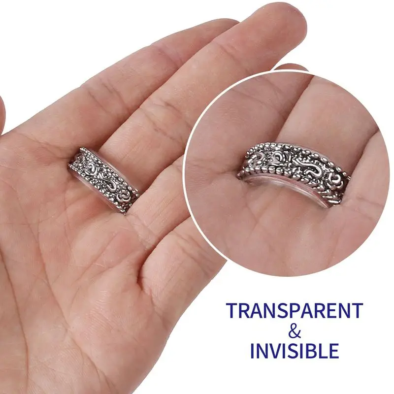 8pcs/set silicone invisible ring size adjuster transparent ring adjuster reducer sizer fit any rings