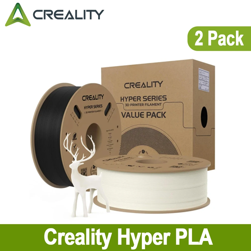 Creality 2er-Pack Hyper-PLA-Filament 1,75 mm 2 kg, entworfen für Hochgeschwindigkeitsdruck für Creality Ender 3 V3 SE / KE / Creality K1 MAX