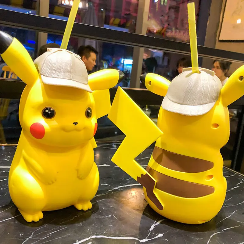 Pokemon Detective Cosplay Toys Figure Pikachu Water Cup Movie