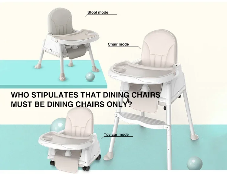3 in 1 Seat Child Infant Belt Safety Feeding Kids Hignchair Dining Portable Baby High Chairs Plastic with Tray
