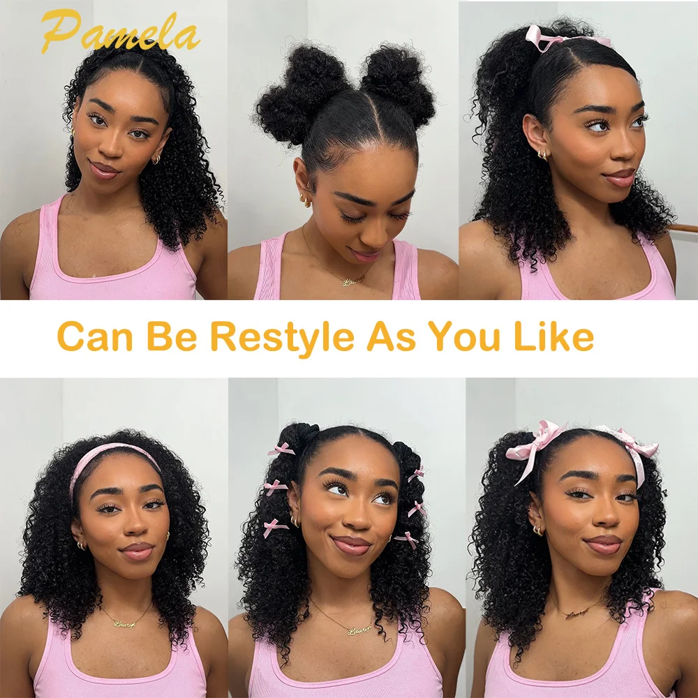 200% Density Short Bob Deep Curly Wigs 5x5 Transparent Lace CLosure Glueless Wigs 100% Human Hair Preplucked Ready To Wear