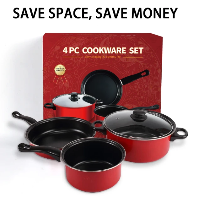  18-Piece Tramontina PrimaWare Nonstick Cookware Set, (Red):  Home & Kitchen