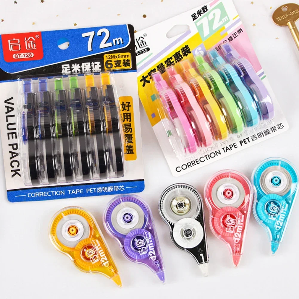 Correction Tape Writing Students Kids Study Tools 6 Pcs