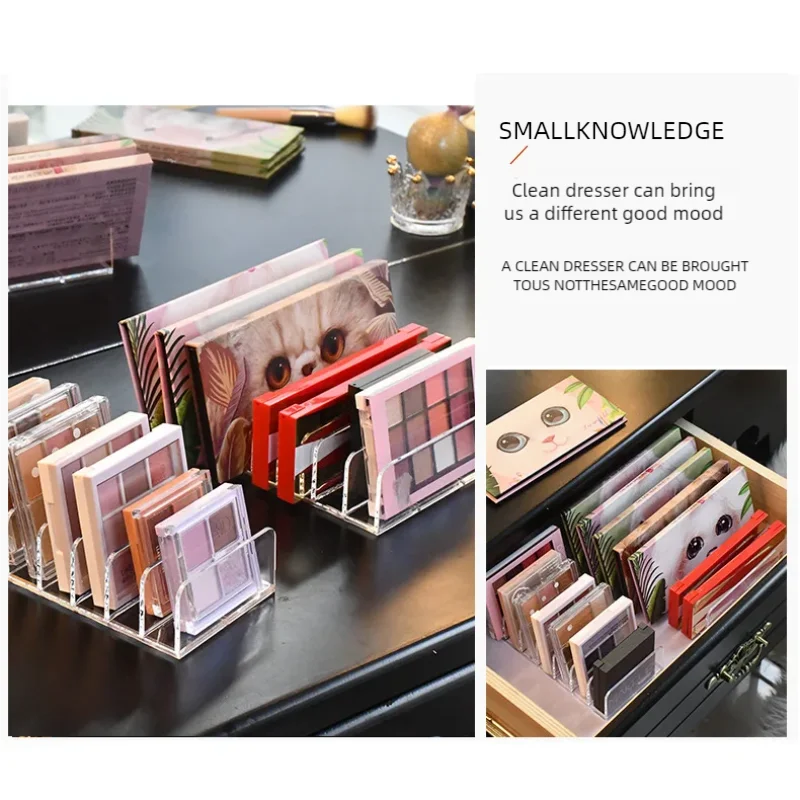 7-Compartment Transparent Makeup Organizer for Eyeshadow Palette and Cosmetics, Vanity Table and Bathroom Countertop Storage Box 4