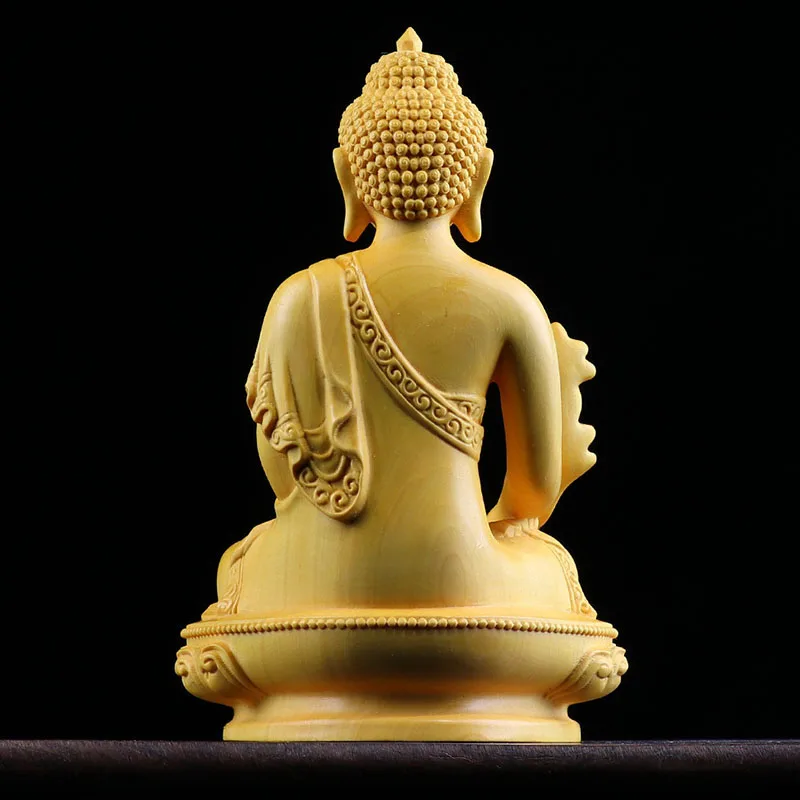 Tibetan Buddha Character Model, Solid Wood Carving, Chinese Statue, Home, Living Room, Office Decoration, Feng Shui Statue