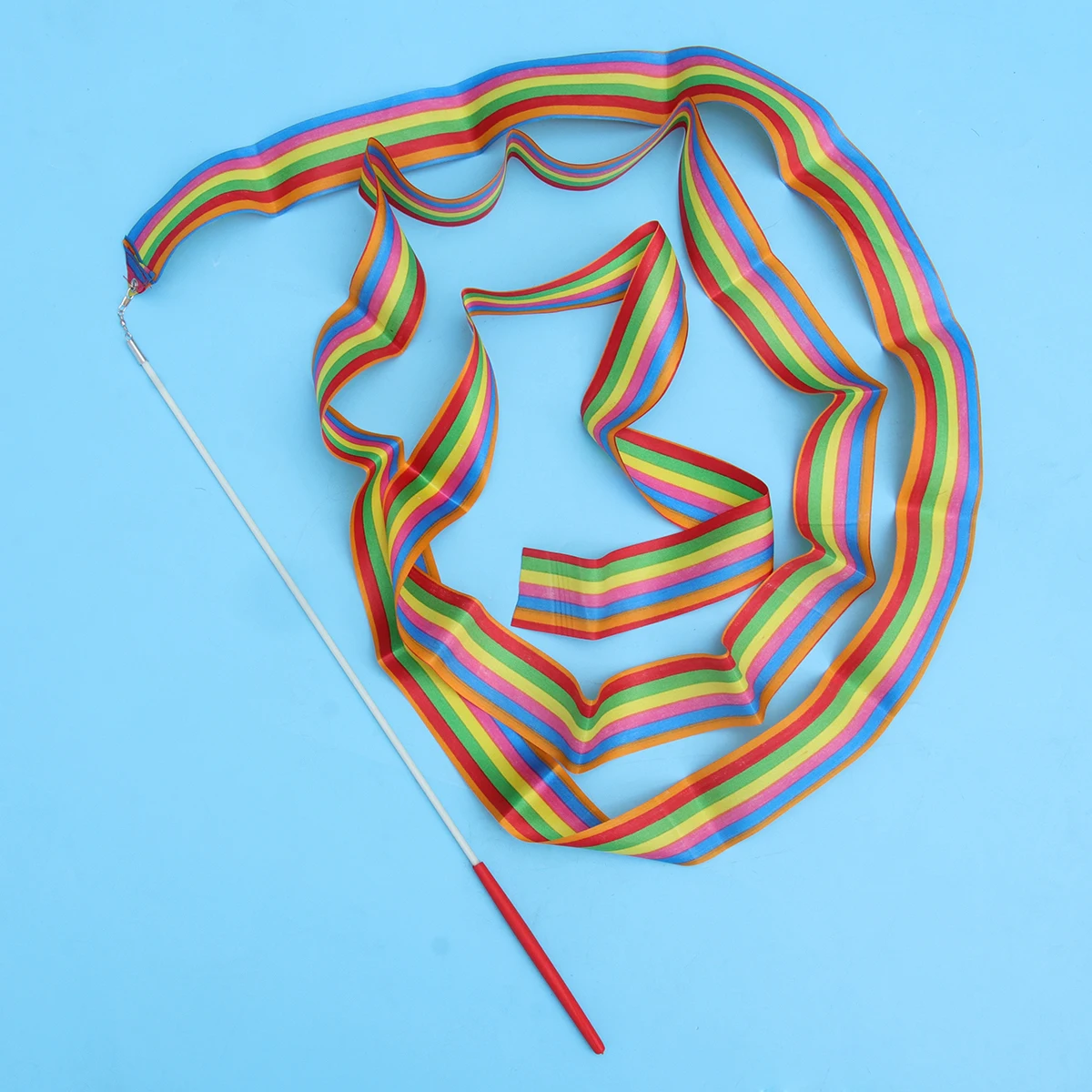 【Thriving】 10 Pcs Rhythmic Gymnastics Ribbon Kids Silk Rainbow Dance Streamer 4M Long Bright Color Gymnastic Training Marching Band