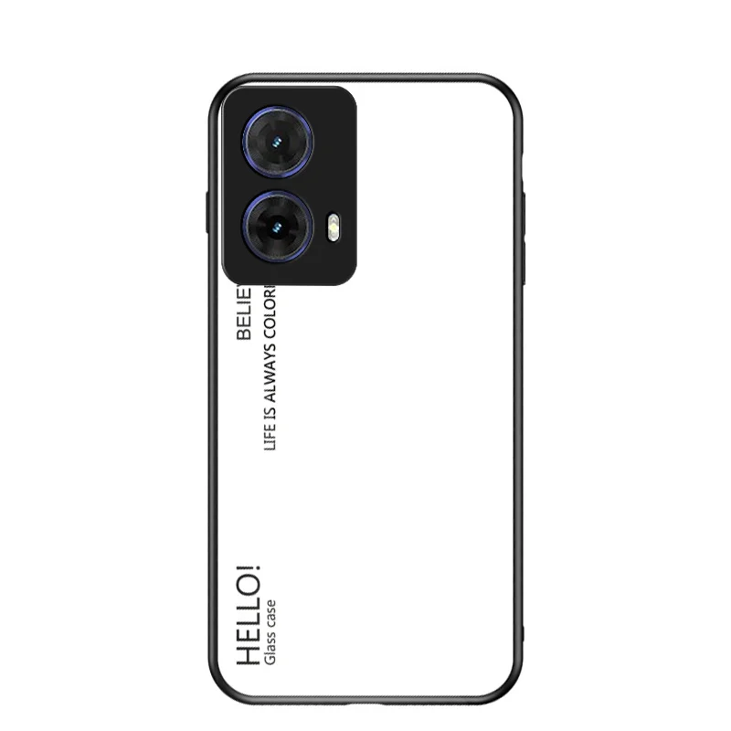 Gradient Tempered Glass Hard Back Cover with Silicone Bumper