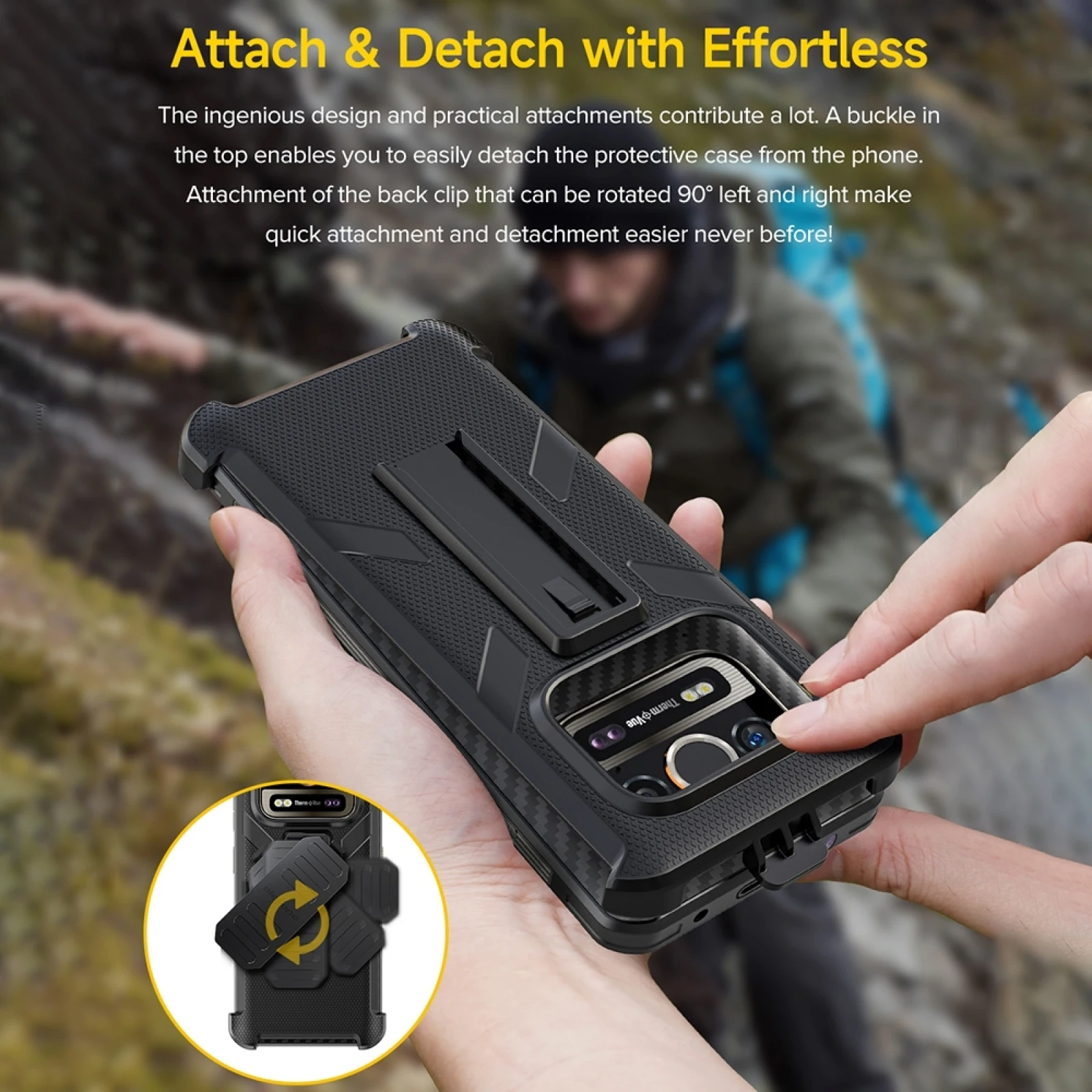 Ulefone Back Clip Phone Case with Carabiner For Ulefone Armor 25T Pro Ulefone  Phone Case