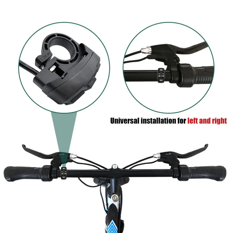 Electric Bike Switch 3 in 1 Headlight Turn Signal Horn Switch 36V/48V ON/OFF Control Waterproof for E-Bike