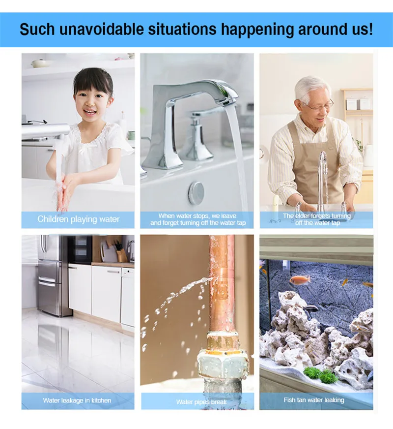 Water Alarm Sensor WiFi Water Leak Detector Overflow Flood Leakage Alerts Remote Monitor Leak Notifications By TUYA/Smart Life portable panic button