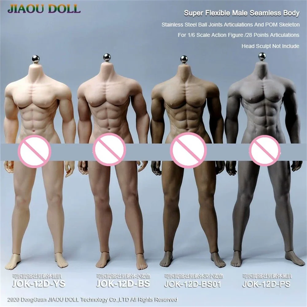 

JIAOU DOLL 1/6 Scale Muscle Strong Man Super Flexible Seamless Body JOk 12D YS BS PS Normale Sutan Black Skeleton JIAOUDOL