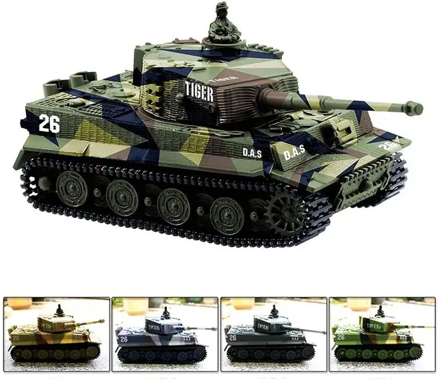 1:72 Mini Remote Control Tank Car Toy With Sound 360 ° Rotation German Tiger I Panzer Tank RC World Tanks Battle Toys for Boy 2
