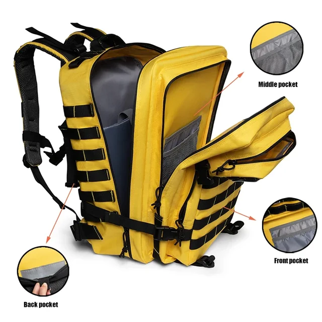 Outdoor 45L GYM Fitness Style Backpacks for men/women Tactical Training Molle Survival Bag Hiking Trekking Rucksack School bag 6
