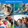 4K Underwater Camera 11FT Waterproof Camera with 64GB Card 48MP Autofocus Dual-Screen Selfie Underwater Camera for Snorkeling 6