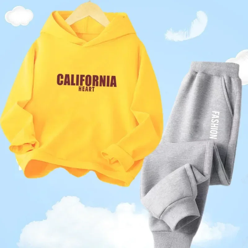 thumbnail image 1 of Conjunto de chándal de dos piezas para adolescentes de 2 a 13 años, sudadera con capucha y pantalones de chándal para primavera y otoño, ropa para niños, trajes deportivos, 1 of 5
