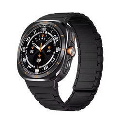 Premium Silicone Sport Bracelet for Smartwatch - Magnetic Strap Design (B-Black)