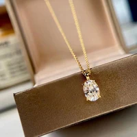 Huretailers-Collier pendentif en or de forme narsimple pour dames, bijoux de fiançailles, mode polyvalente, contre-indiqué, accessoires de documents en or pour mariage 1