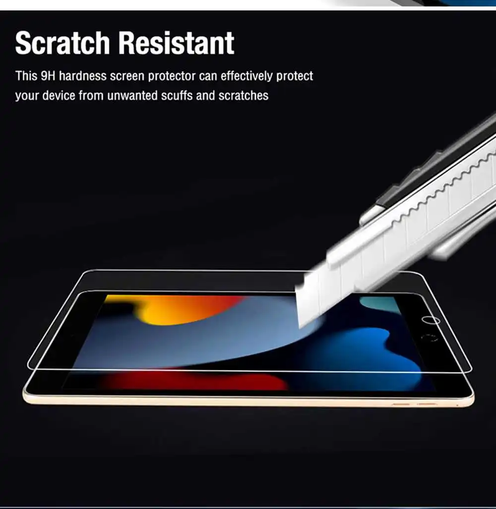 best tablet with keyboard Anti-Scratch Tempered Glass For iPad 10.2 2020 8 8th Generation 2019 7 7th Screen Protector Front Film tablet holder for table