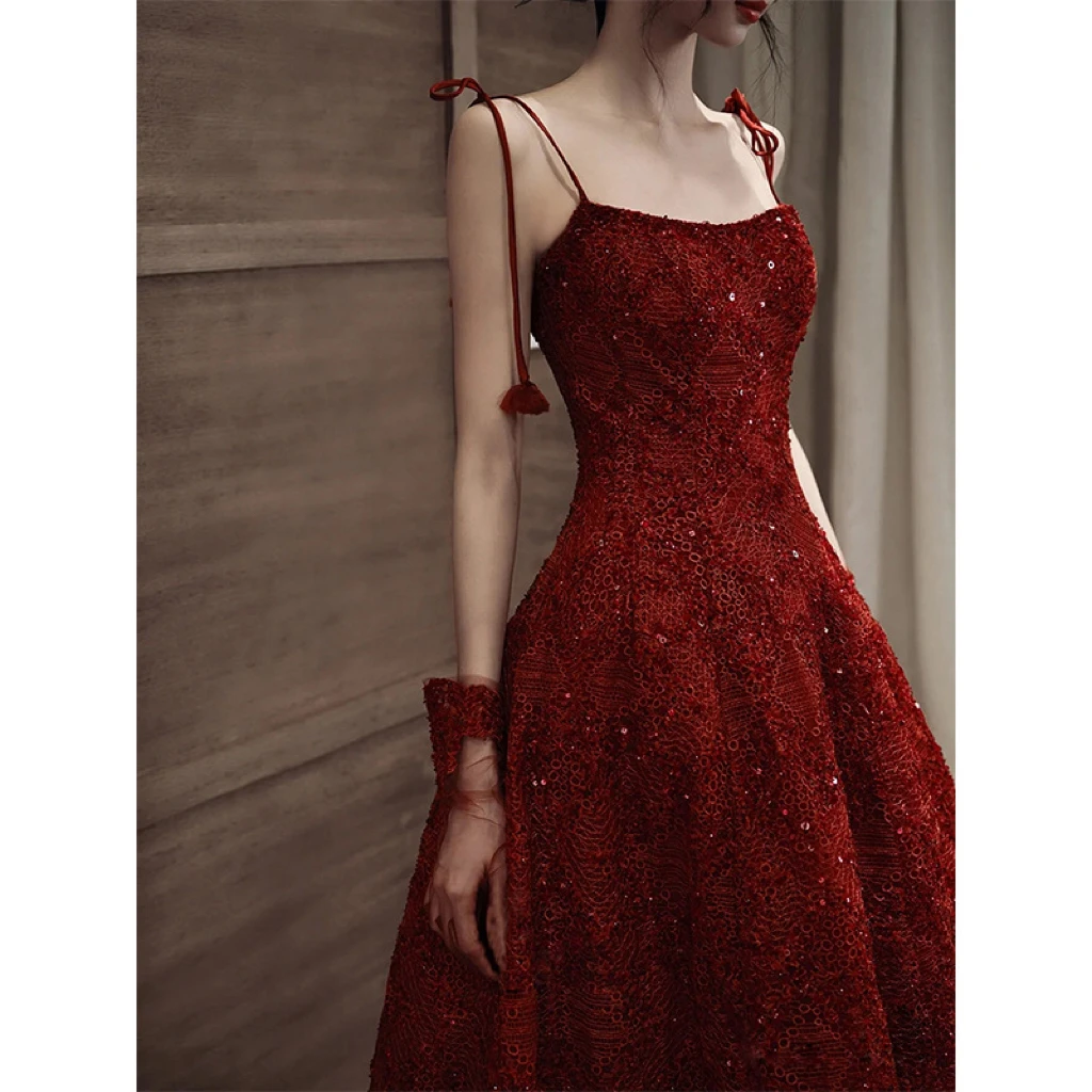 fitted lace wedding dress Strapless Sequin Bridesmaid Dress