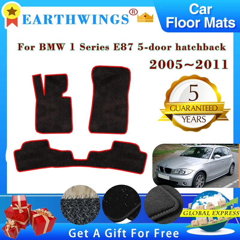 Auto Fußmatten Für BMW 1 Serie E87 2005 ~ 2011 5-tür Fließheck Teppiche  Panel Schutzhülle Pad Premium benutzerdefinierte Fuß Pads Zubehör