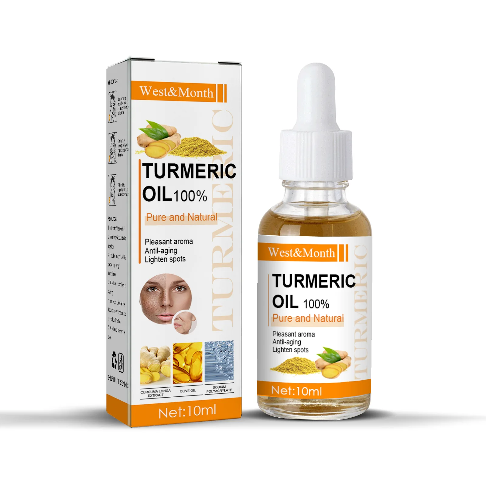 Turmeric Remove Dark Spots Essential Oil Anti wrinkle Serum 100% Pure Therapeutic Grade Face Whitening Moisturizing Skin Care 6