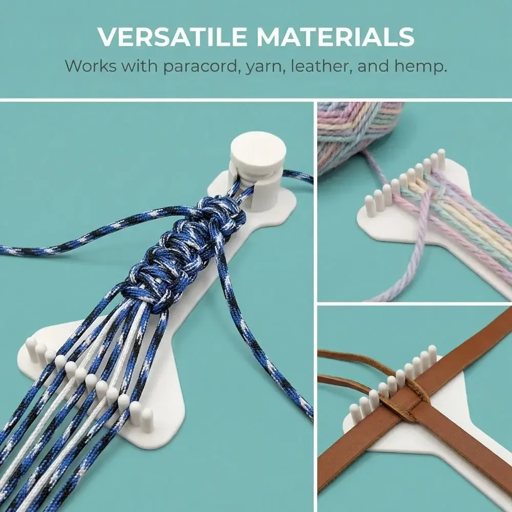 휴대용 3D 프린팅 DIY 로프 땋기 랙 조절 가능한 수제 공예 직조 도구 미니 플라스틱 직조 장난감 어린이 공예품
