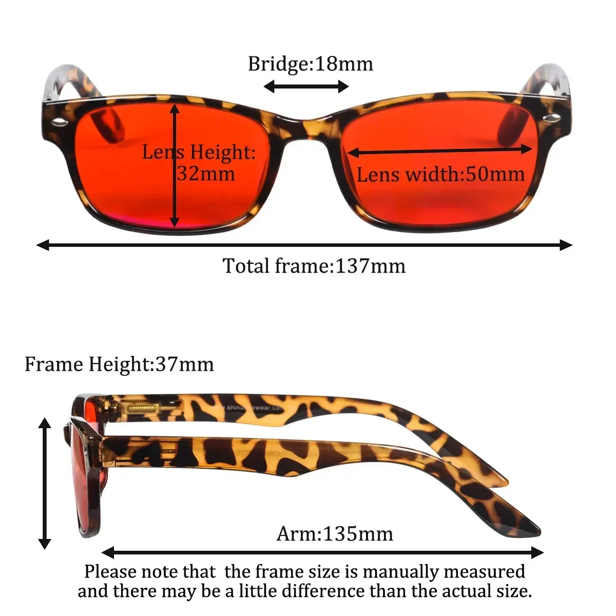 Orange Lens Blue Light Filtering Glasses for Improved Sleep with Durable Plastic Frames