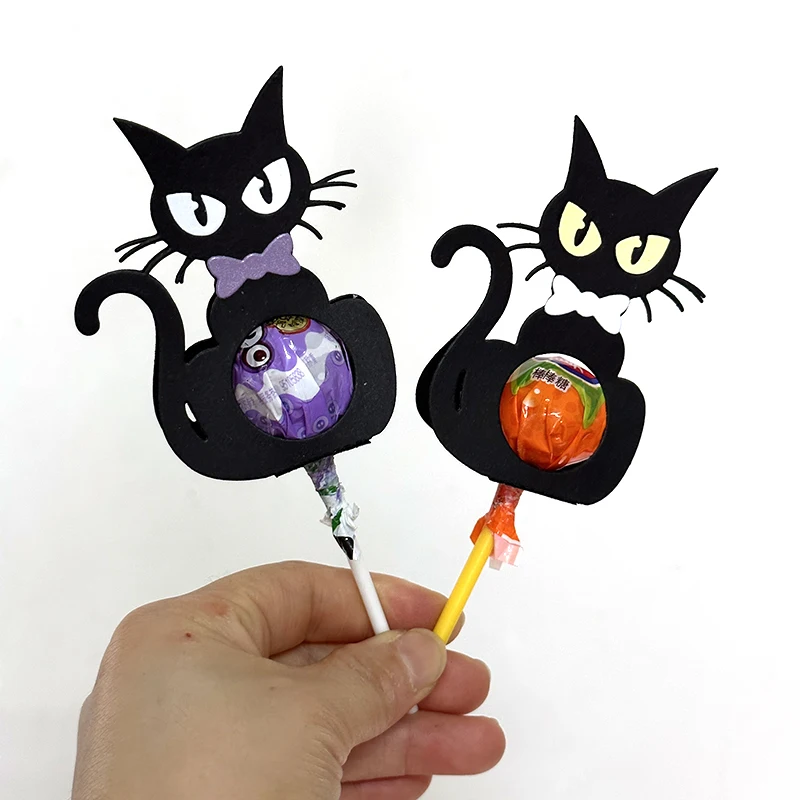 Fustelle Per Il Taglio Dei Metalli Stampo Per Fustellatura Halloween Cat Lolly Holder Scrapbook Paper Craft Knife Mold Blade Punch Stencil Muore