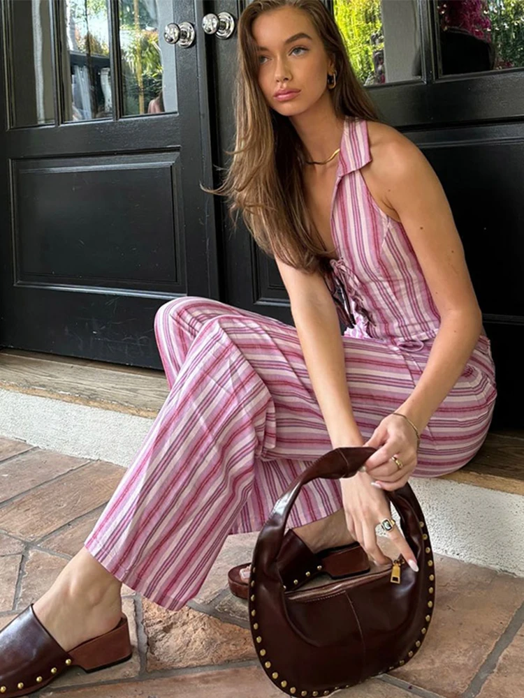Georgia | Vest And Lace-Up Pants Set