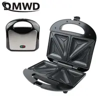 DMWD Home Mini Triangle Sandwich Maker 220V Bread Toaster Personal Breakfast Machine Frying Egg Tool Stainless Steel 750W 1