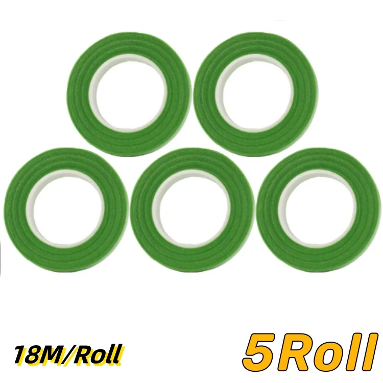 Rouleau De Ruban Auto-adhésif Pour Bouquets, Tige Florale, Papier, Stpod, Emballage, Fleuriste, Ruban De Floriculture, Bricolage, Rubans Verts, 5/1