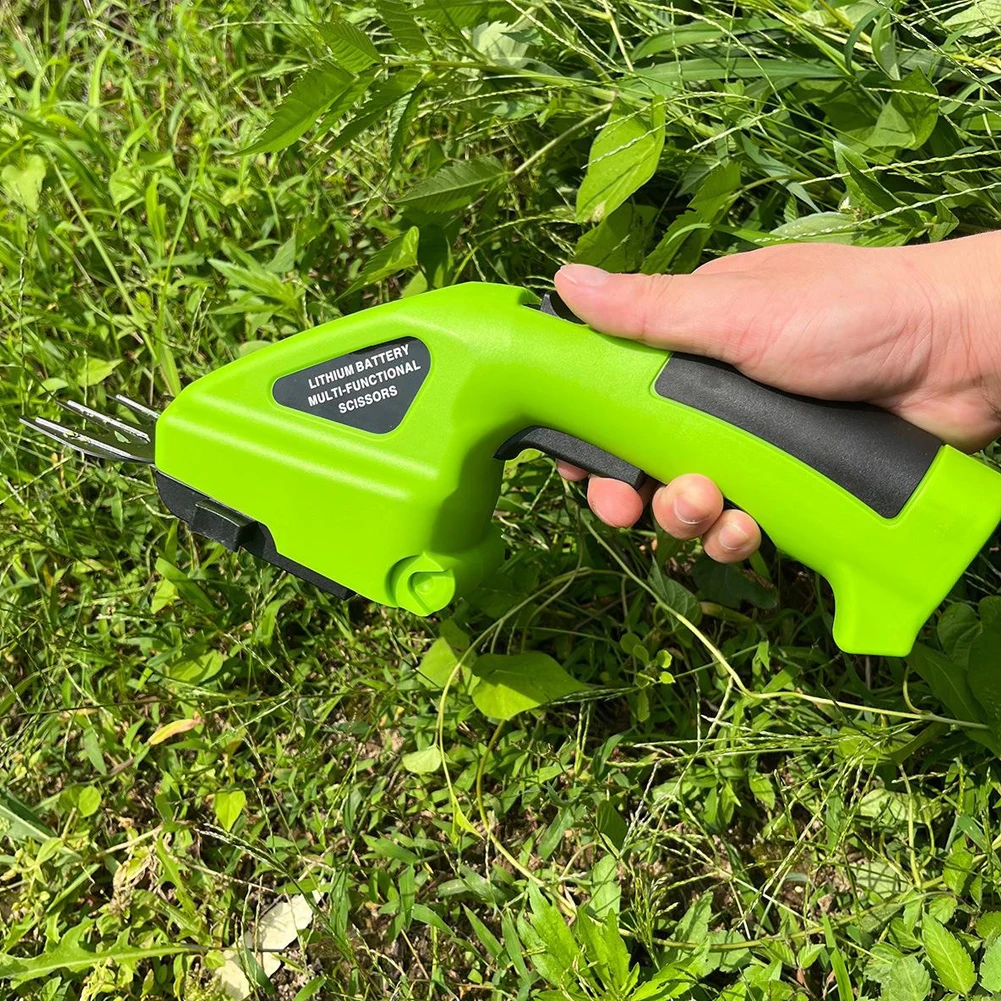 2 in 1 Cordless Electric Hedge Trimmer 7.2V Cordless Grass Shear Garden Pruning Shears Lawn Hedge Cordless Fence Scissors Weeder 4