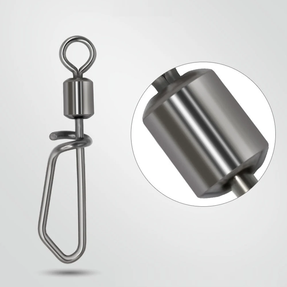 Fishing Swivels 20pcs Fishing Swivels&Snap Connector Barrel Swivels Rolling T Shape Snap Fishing Tackle