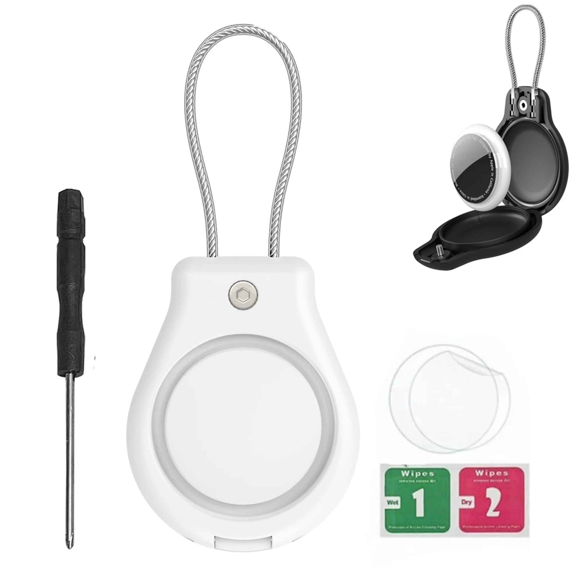 Sturdy Aluminum Alloy Keychain with Protective Cover and Carabiner Attachment