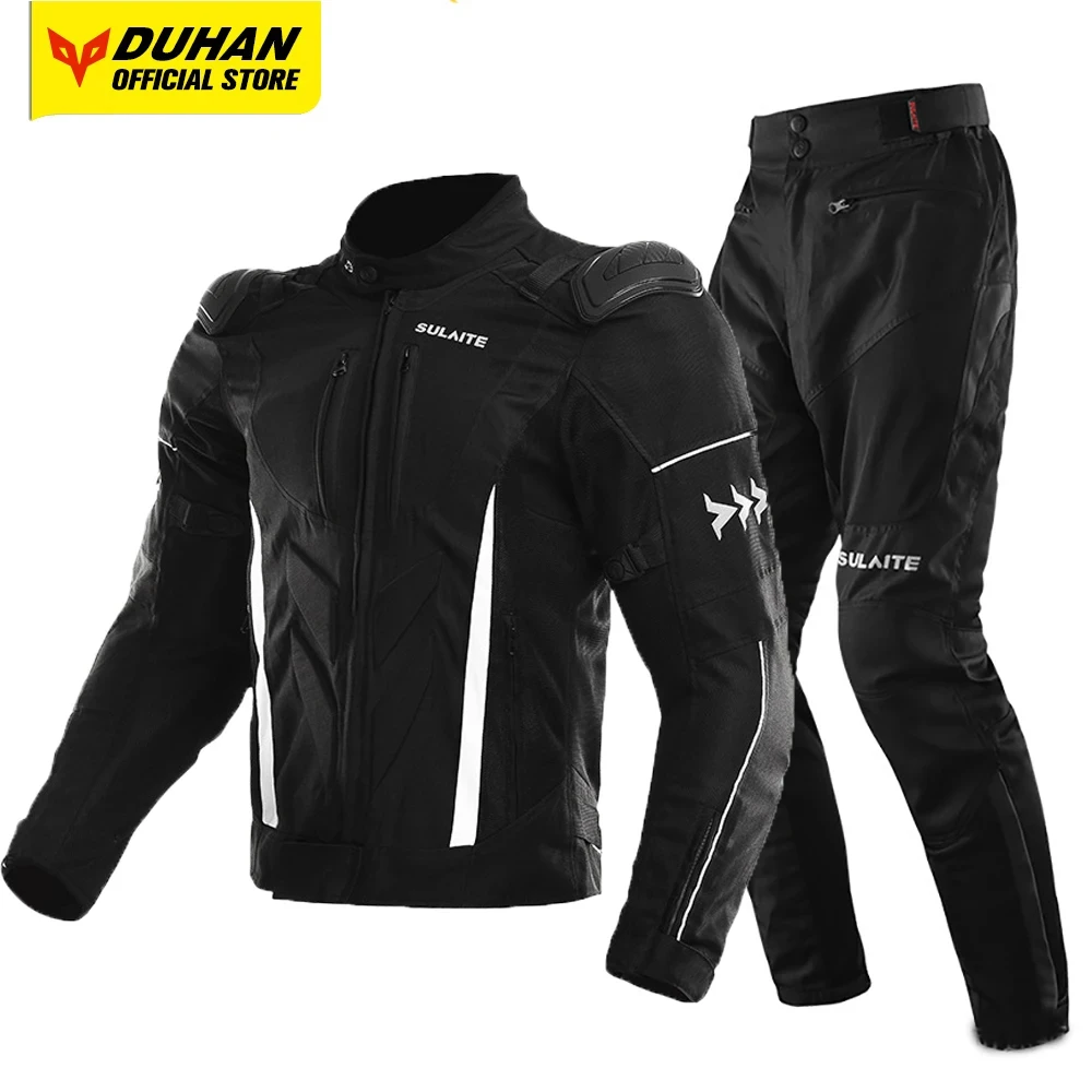 Motorcycle Jacket Summer Breathable Mesh Motorcycle Jacket Reflective Motorcycle Riding Clothes Built-in Detachable Protective Gear Racing Suit