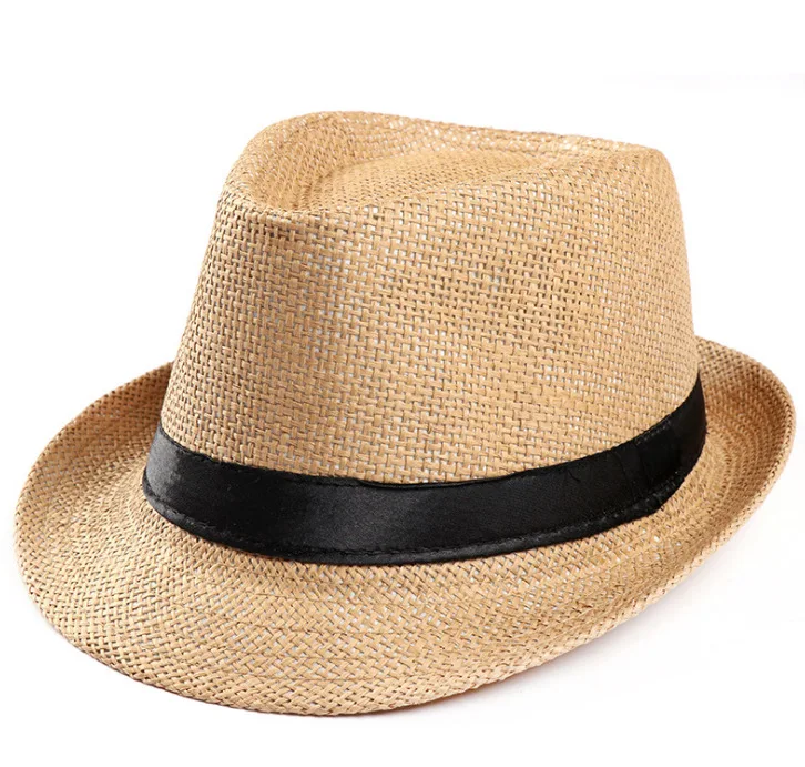 

2021 New Men and Women Summer Linen Sun Hat Top Hat Sun Hat Outdoor Straw Hat Jazz Hat Beach Sun Top Hat Bucket Hat Black Ribbon